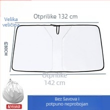 Univerzalna sjenila za prednje staklo automobila, teleskopka aluminijska folija, sklopni dizajn s dvostrukim krugom