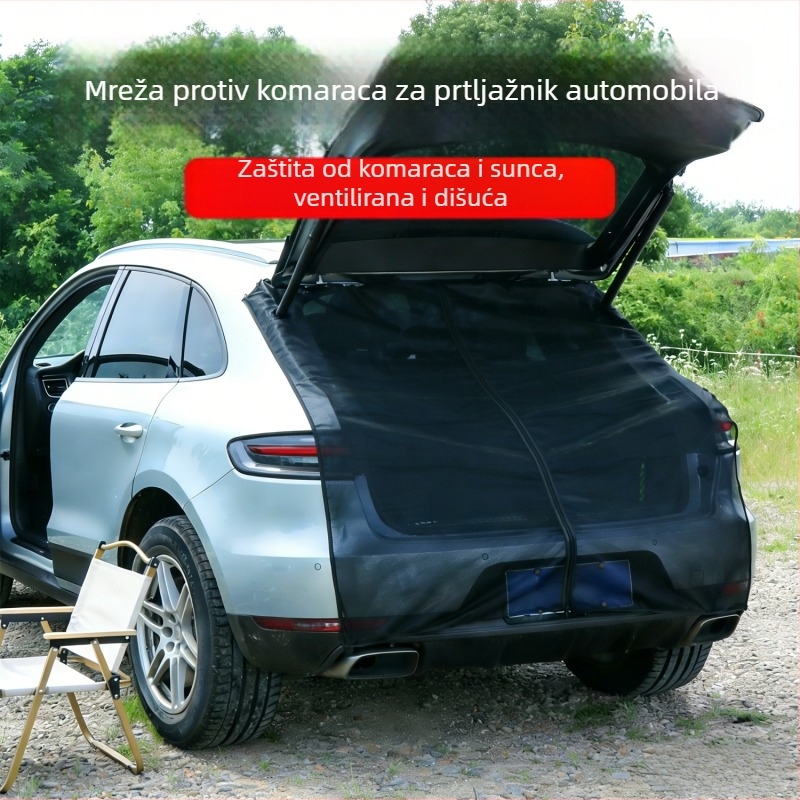 Magnetska mrežasta zavjesa za stražnji dio automobila – ventilacija prtljaža i zaštita od insekata; poliester, otvor mreže 1 mm, promjer žice 1 mm, izdržljivost preko 5 godina