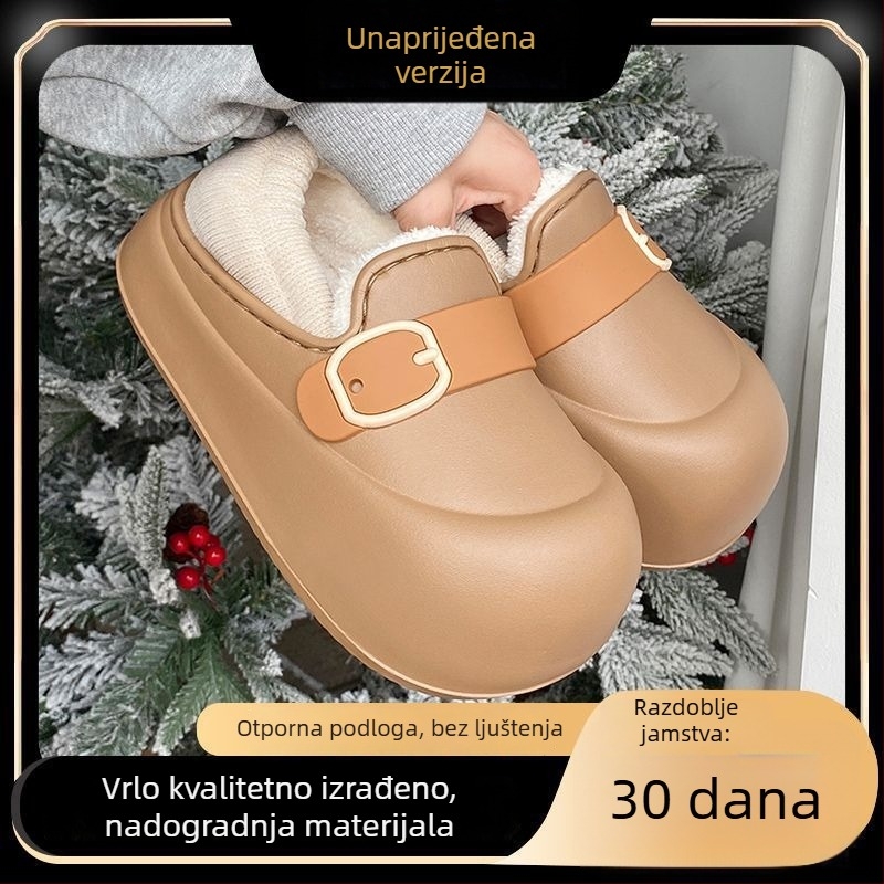 Ženske EVA papuče, vodootporne, s vunenom podstavom i debelim potplatom, za unutarnju i vanjsku upotrebu