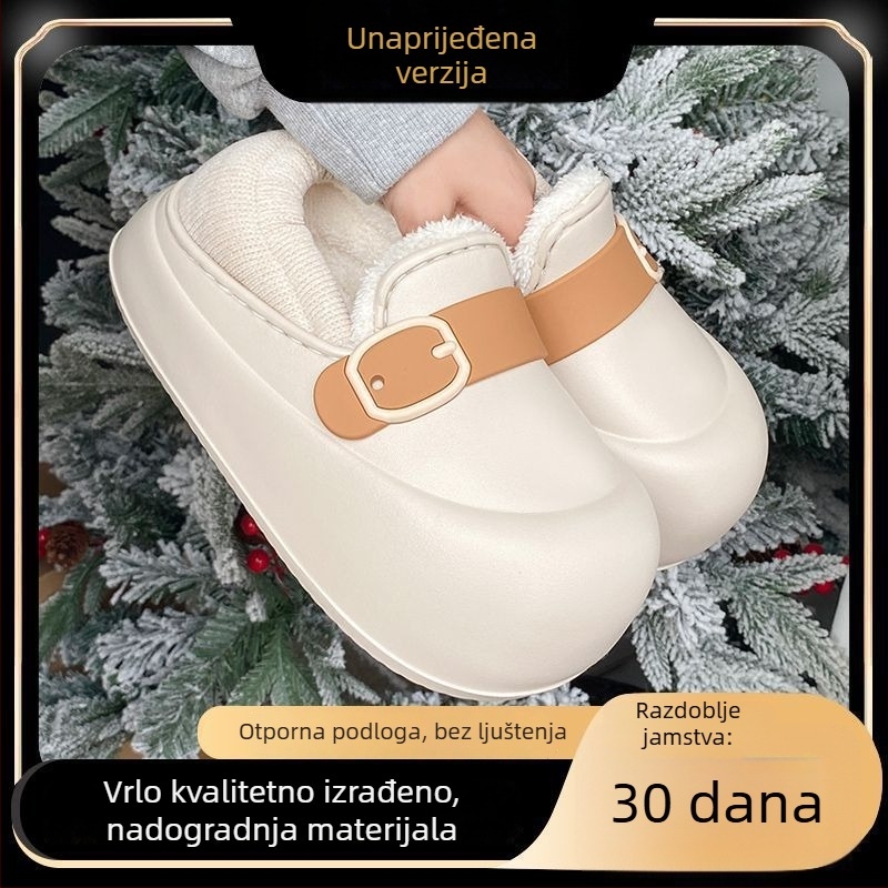 Ženske EVA papuče, vodootporne, s vunenom podstavom i debelim potplatom, za unutarnju i vanjsku upotrebu