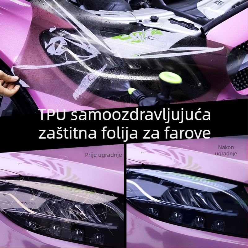 TPU zaštitni film za svjetla automobila, prednja i stražnja svjetla, dymna nijansa, proziran i otporan na ogrebotine, film za promjenu boje stražnjih svjetala sa efektom samooprave
