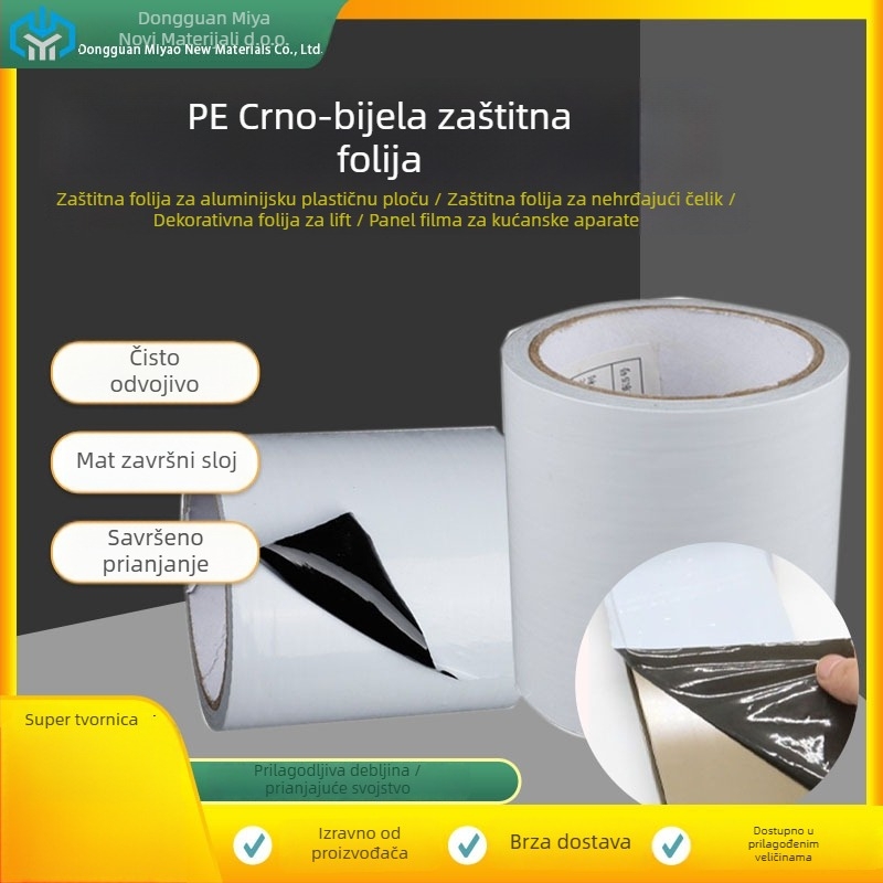 PE zaštitni film za aluminijske profile i vrata/prozore, izrezljiv po obliku, široki format, otporan na ogrebotine, bez ostataka ljepila