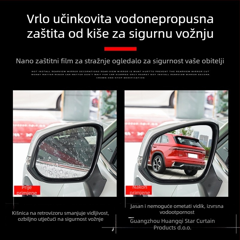 Film za kišu i anti-odsjaj za stražnji ogledalo Highlander/Crown Lu Fang (čvrsto prianjanje, vodootporna membrana, film protiv odsjaja)