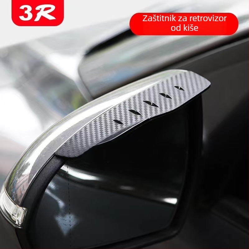 3R rub za retrovizor, karbonski uzorak, vodootporan, smanjenje buke od vjetra, univerzalno za automobile