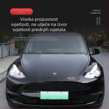 Tesla Model 3Y Film za prednje svjetla s promjenjivom bojom, TPU zaštitni film za stražnja svjetla — Crni ratnik izdanje