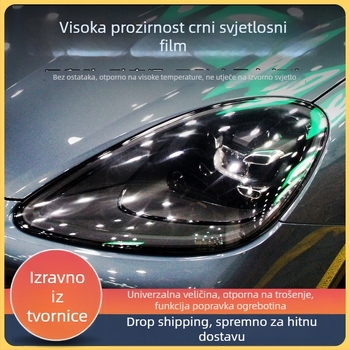Samoljepljivi TPU film za auto svjetla, tamno crna nijansa, proziran otporan na ogrebotine film za promjenu boje, film za stražnja svjetla
