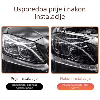 Samoljepljivi TPU film za auto svjetla, tamno crna nijansa, proziran otporan na ogrebotine film za promjenu boje, film za stražnja svjetla
