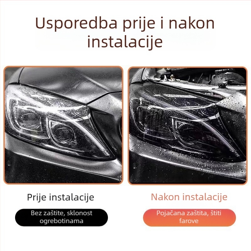 Samoljepljivi TPU film za auto svjetla, tamno crna nijansa, proziran otporan na ogrebotine film za promjenu boje, film za stražnja svjetla