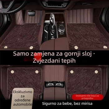 Audi A6L vozačev podni prostirka za auto — dizajn zvjezdano nebo, vlaknasti velur + PE, otporna na habanje, bez mirisa, Snowy