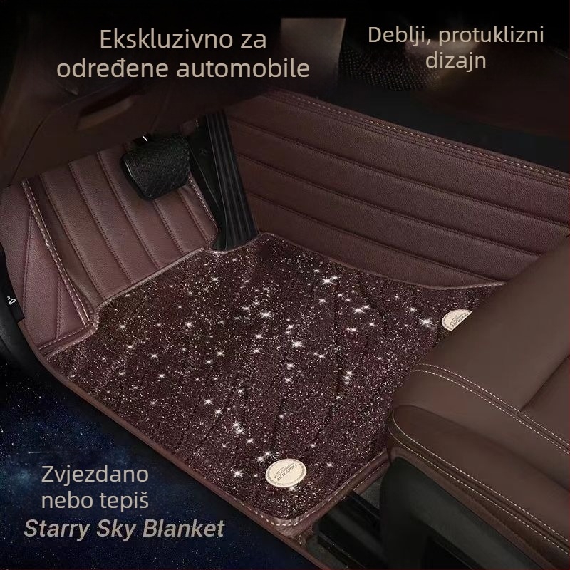 Audi A6L vozačev podni prostirka za auto — dizajn zvjezdano nebo, vlaknasti velur + PE, otporna na habanje, bez mirisa, Snowy