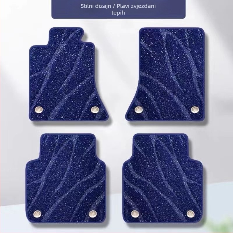 Audi A6L vozačev podni prostirka za auto — dizajn zvjezdano nebo, vlaknasti velur + PE, otporna na habanje, bez mirisa, Snowy