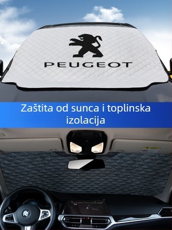 Navlaka za prednje staklo Peugeot, aluminijska folija, četiri sezone