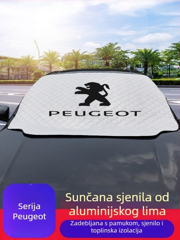 Navlaka za prednje staklo Peugeot, aluminijska folija, četiri sezone