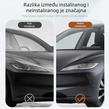 Model 3 zaštitna folija prednje lampe – TPU, prozirna naljepnica za svjetlo, lijepljenje