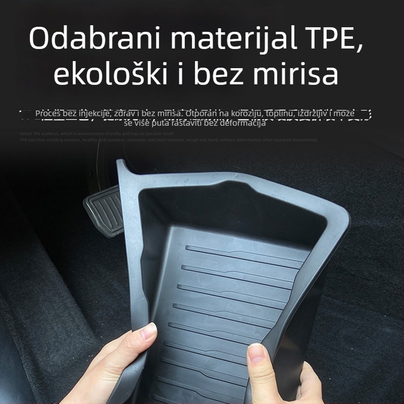 Kutija za skladištenje ispod sjedala za Tesla Model Y — koža, pod sjedištem, prilagodljivo procesiranje, tiskanje logotipa
