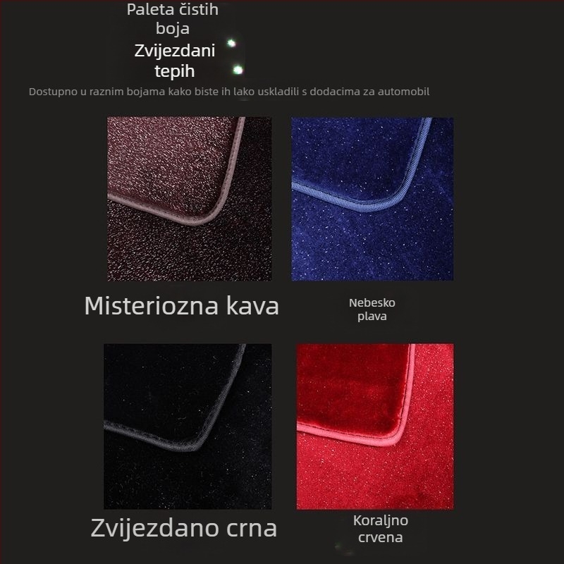 Starry Sky automobilska podloga za noge - gornja podloga za pet sjedala, tepih stil, sastav 91–100%
