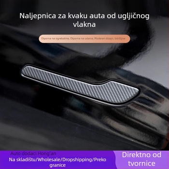 Tesla zaštitna naljepnica za kvaku vrata – kompatibilno Model Y i Model 3, ABS materijal, samoljepljiva, geometrijski uzorak