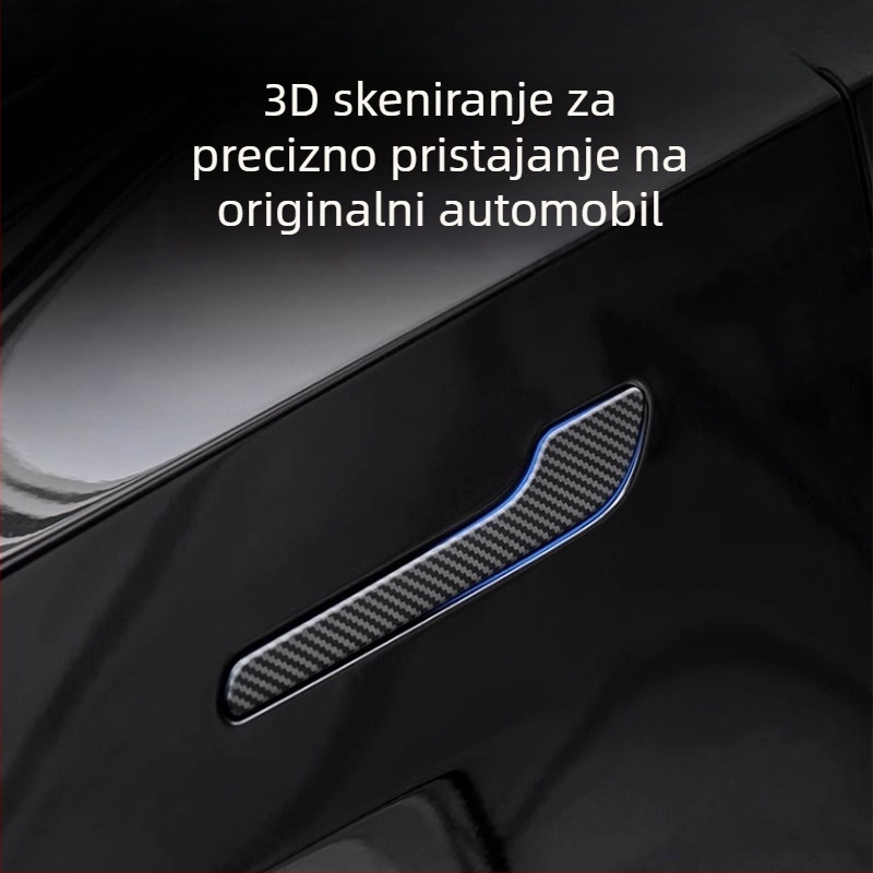 Tesla zaštitna naljepnica za kvaku vrata – kompatibilno Model Y i Model 3, ABS materijal, samoljepljiva, geometrijski uzorak