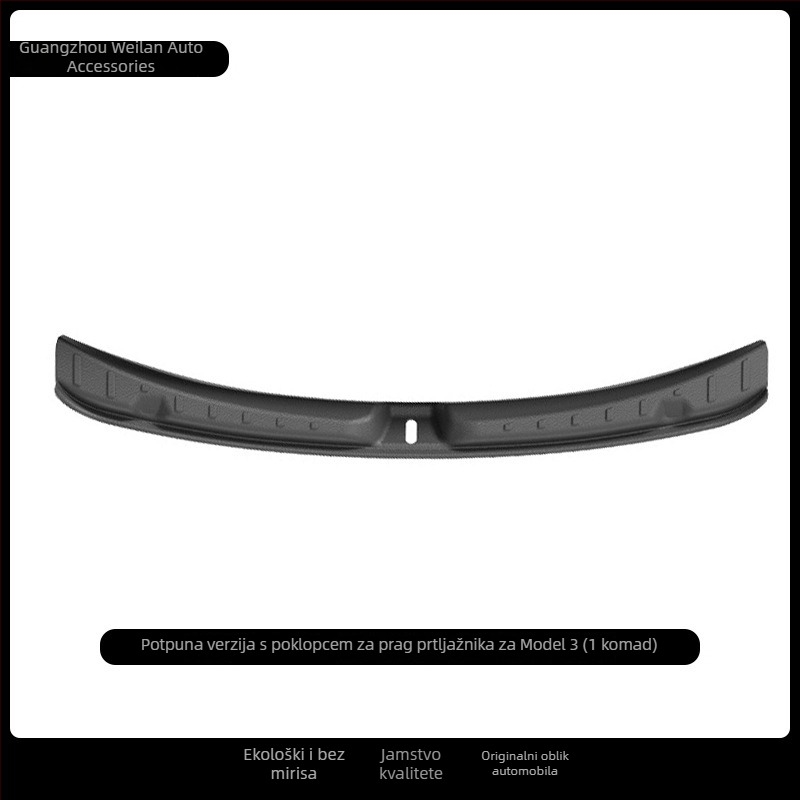 Tesla Model Y/3 zaštitnik praga prtljažnika – potpuno pokriće, otporan na ogrebotine, materijal: termoplastični poliester elastomer (TPE)