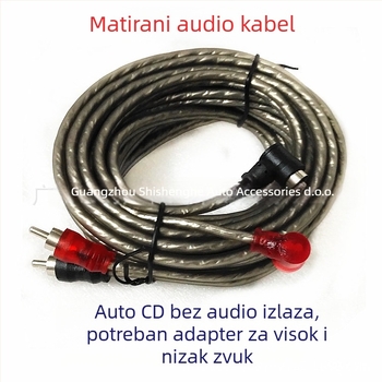 Komplet za nadogradnju zvuka u automobilu: bakreno obloženi aluminijski vod No. 8, kabeli signala za pojačalo i zvučnike (bez prilagodbe obrade)