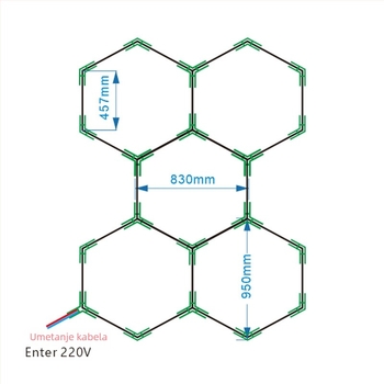 IOED-5-110 LED garažno svjetlo s ćelijskom mrežom za radionice, 192W, 19200 lm, 85-265V, 500000 h