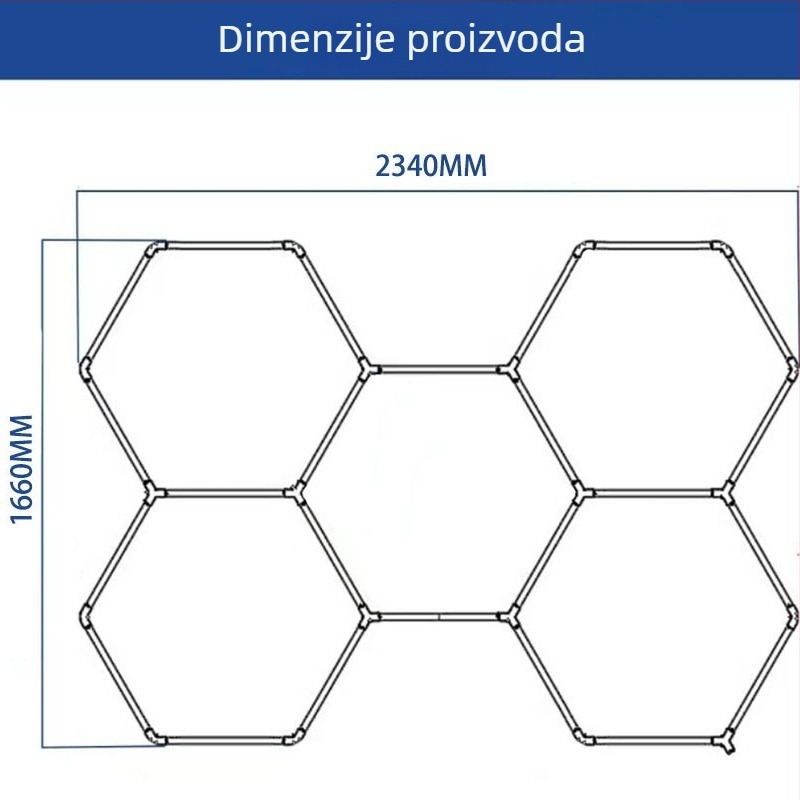 IOED-5-110 LED garažno svjetlo s ćelijskom mrežom za radionice, 192W, 19200 lm, 85-265V, 500000 h