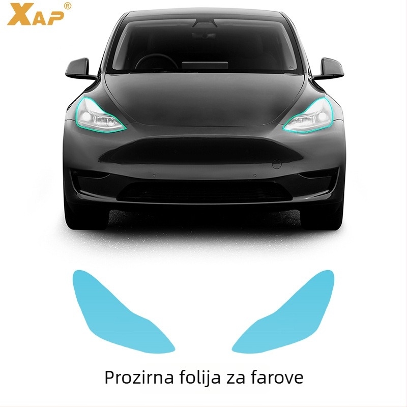 XAP TPU prozirni zaštitni film za prednja svjetla Tesla Model Y, samoreparirajući, otporan na ogrebotine i požutilost