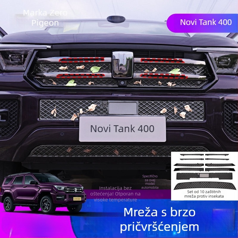 Off-road mreža za vodeni spremnik s clip-on rešetkom i mrežom protiv insekata, ABS materijal, za Tank 400 Hi4T/Hi4Z – Zero pigeon