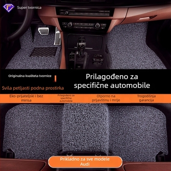 Audi prostirke za cijeli obod od PVC, protivklizne, s prstenom od vlakna za stopala, za pet mjesta, tisk loga može se naručiti