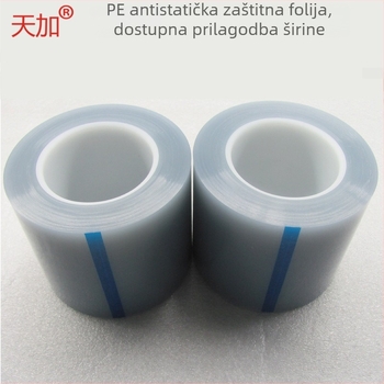 Prozirna PET zaštitna folija za plastične površine, antistatična, otporna na prašinu i ogrebotine; debljina 40–50 mm, 95% prijenos svjetla, PE baza