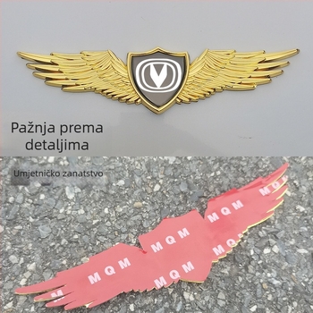 Naljepnica za poklopac motora Delashun, cinkova legura, logotip automobila, lijepljenje