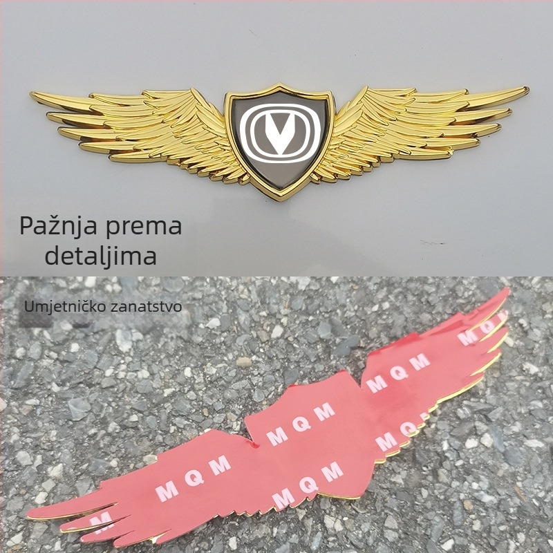 Naljepnica za poklopac motora Delashun, cinkova legura, logotip automobila, lijepljenje
