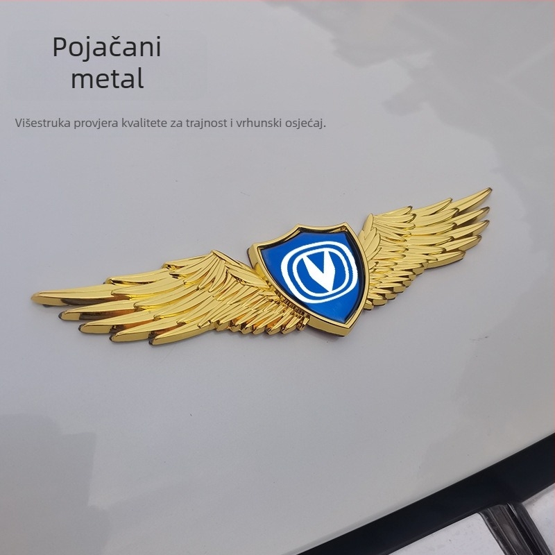 Naljepnica za poklopac motora Delashun, cinkova legura, logotip automobila, lijepljenje