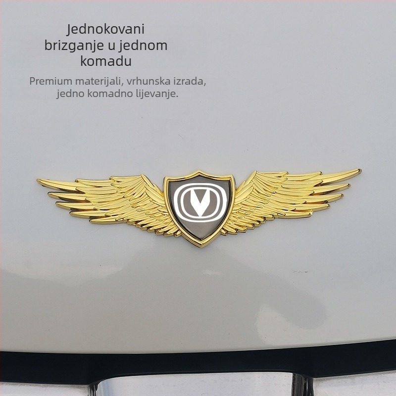 Naljepnica za poklopac motora Delashun, cinkova legura, logotip automobila, lijepljenje
