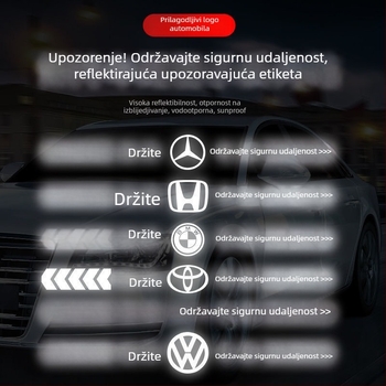 Automobilska reflektirajuća upozoravajuća naljepnica — samolijepljiva instalacija, univerzalni uzorak, prilagodljiva