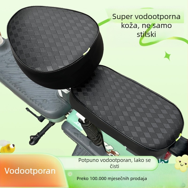 Vodootporna navlaka za sjedalo električnog bicikla, ojačana, otporna na ogrebotine i trošenje (PU; bez punila; bez logotipa; sve sezone)