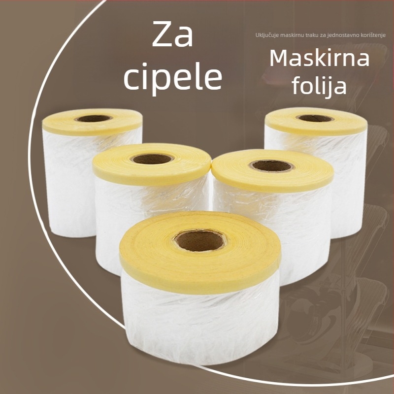 Maskirajuća folija otporna na visoke temperature za potplat cipela, silikonski maskirajući papir, zaštitna folija za odvajanje boja pri nanošenju PU potplata, teksturirani papir + PP film, širina 5/8/10 cm, duljina 35 yd, marka Changxinsu