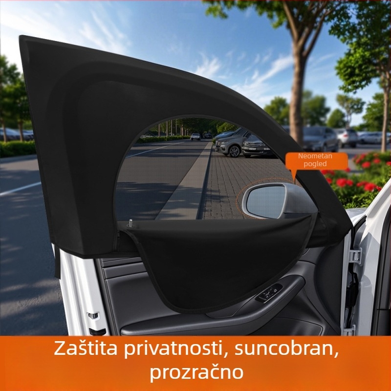 Automobilski prozor – rolo zavjesa od mreže za zaštitu od sunca, toplinsku izolaciju i privatnost, protiv komaraca (materijal: mreža; tip: rolo zavjesa; prozirnost: poluprozirno; opća kompatibilnost)