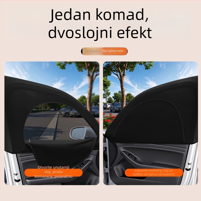 Automobilski prozor – rolo zavjesa od mreže za zaštitu od sunca, toplinsku izolaciju i privatnost, protiv komaraca (materijal: mreža; tip: rolo zavjesa; prozirnost: poluprozirno; opća kompatibilnost)