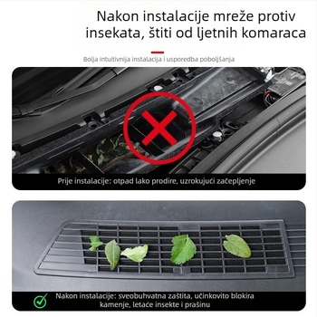 Tesla Model 3 mreža za ulaz zraka filtr s zaštitom protiv insekata, nova verzija – komplet za modifikaciju
