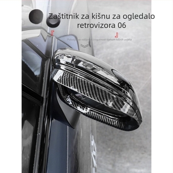 Kišni štitnik za stražnje ogledalo s krom završetkom, dekorativna naljepnica za modifikaciju ogledala, kompatibilno s Lynk & Co 06