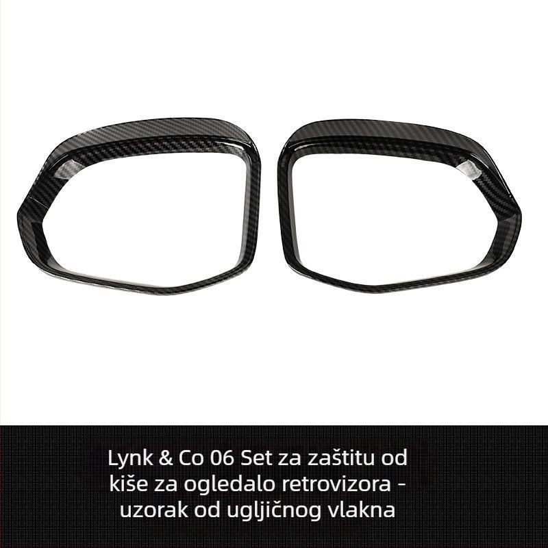 Kišni štitnik za stražnje ogledalo s krom završetkom, dekorativna naljepnica za modifikaciju ogledala, kompatibilno s Lynk & Co 06