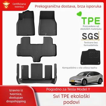 Podne prostirke i prostirke prtljažnika Tesla Model Y - TPE za sve vremenske uvjete, prilagodljive
