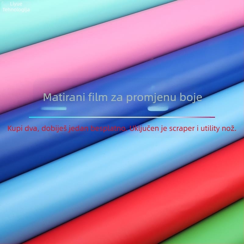 Naljepnica za karoseriju — prilagodljiv mat film s jednobojnim mat uzorkom, montaža ljepilom
