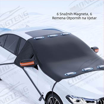 Pokrov za automobil za prednje staklo - debeći denim, Snap-In ugradnja, univerzalno, prednji dio