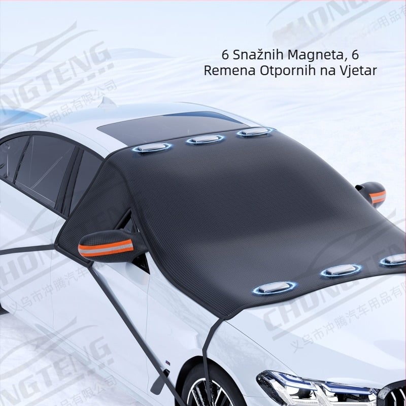 Pokrov za automobil za prednje staklo - debeći denim, Snap-In ugradnja, univerzalno, prednji dio
