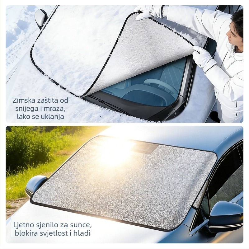 Univerzalno sjenilo za prednje staklo automobila | aluminijska folija, Snap-in ugradnja, Prednje staklo, Minimalistički stil (1892)