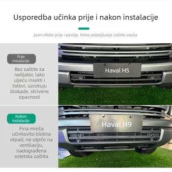 Mreža protiv insekata za prednju masku Great Wall Haval H9, druga generacija, zaštita vodnog spremnika klimatizacije, zaštita od pijeska i kamenja, za off-road, bez prilagodbe
