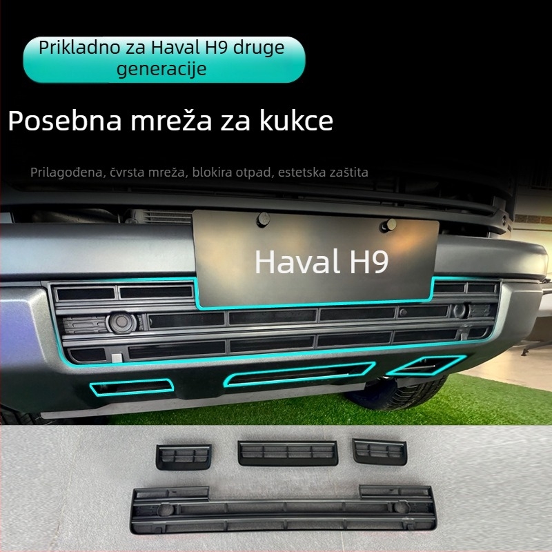 Mreža protiv insekata za prednju masku Great Wall Haval H9, druga generacija, zaštita vodnog spremnika klimatizacije, zaštita od pijeska i kamenja, za off-road, bez prilagodbe