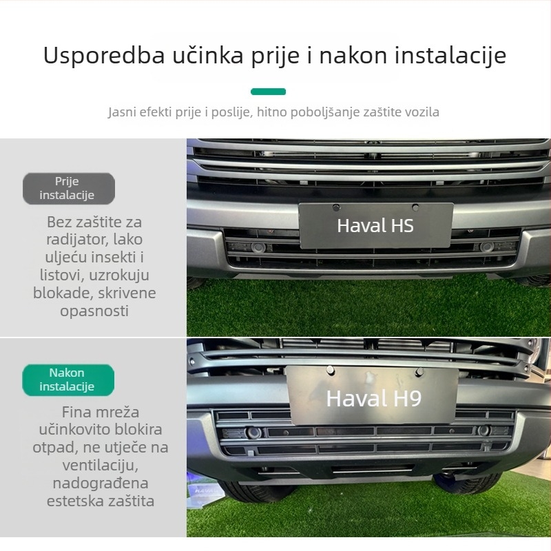 Mreža protiv insekata za prednju masku Great Wall Haval H9, druga generacija, zaštita vodnog spremnika klimatizacije, zaštita od pijeska i kamenja, za off-road, bez prilagodbe